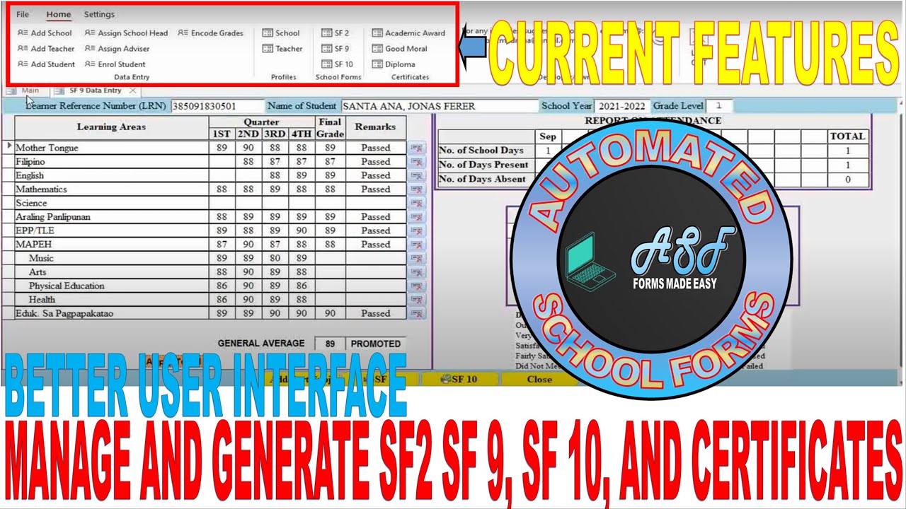 Ang galing naman ng School Forms App na'to... SF 2, SF 9, SF 10 and Certificates in One App.