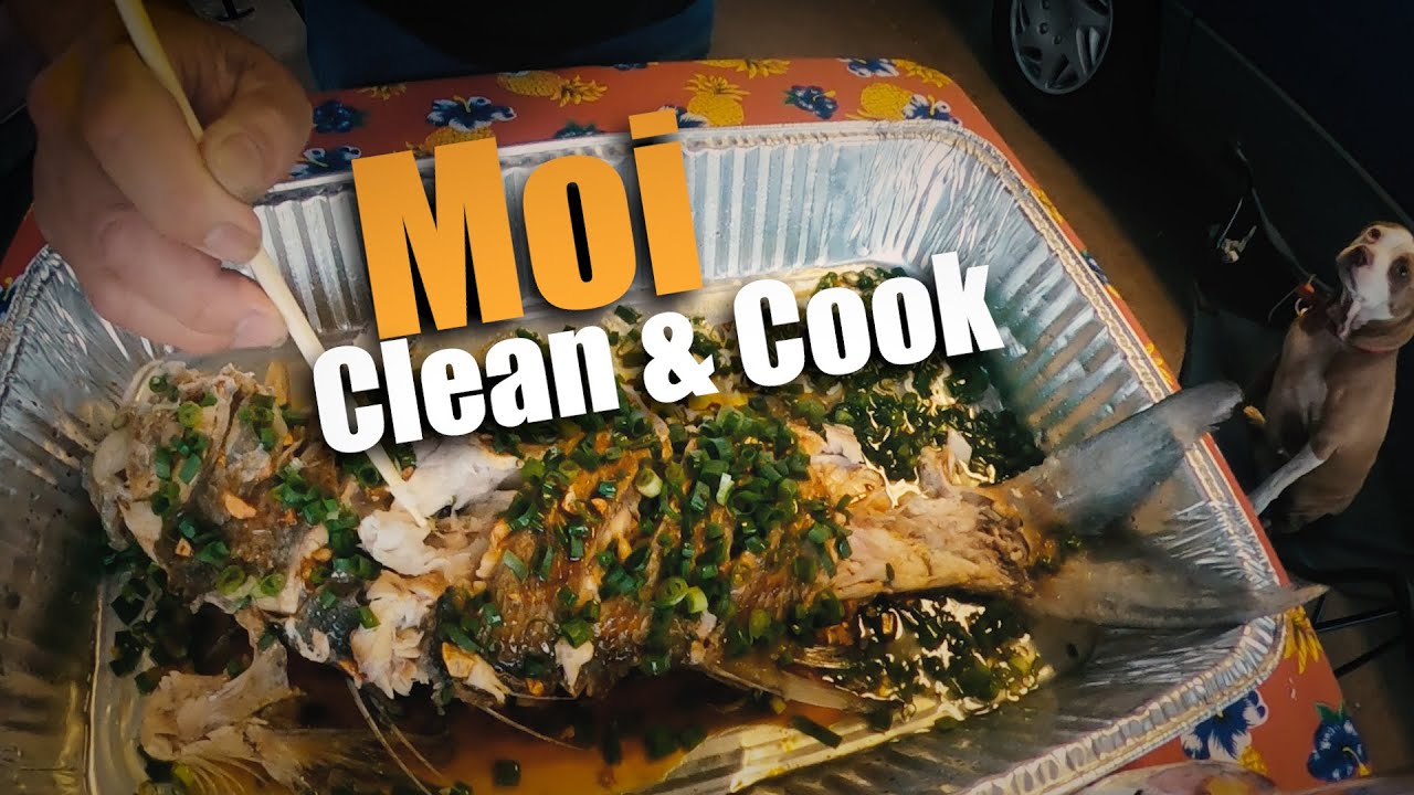 POACHED MONSTER MOI (Pacific Threadfin) !! - Clean and Cook - Spearfishing Hawaii