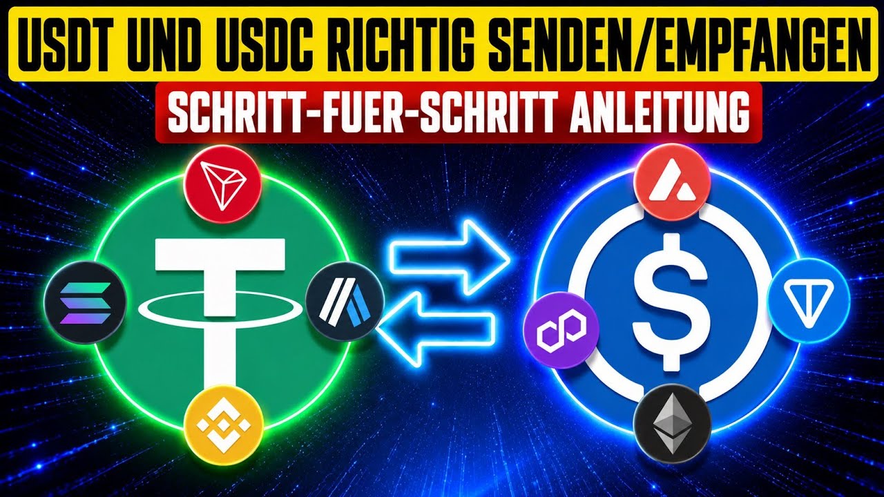 USDT und USDC richtig senden und empfangen  - Krypto Tutorial auf Deutsch 