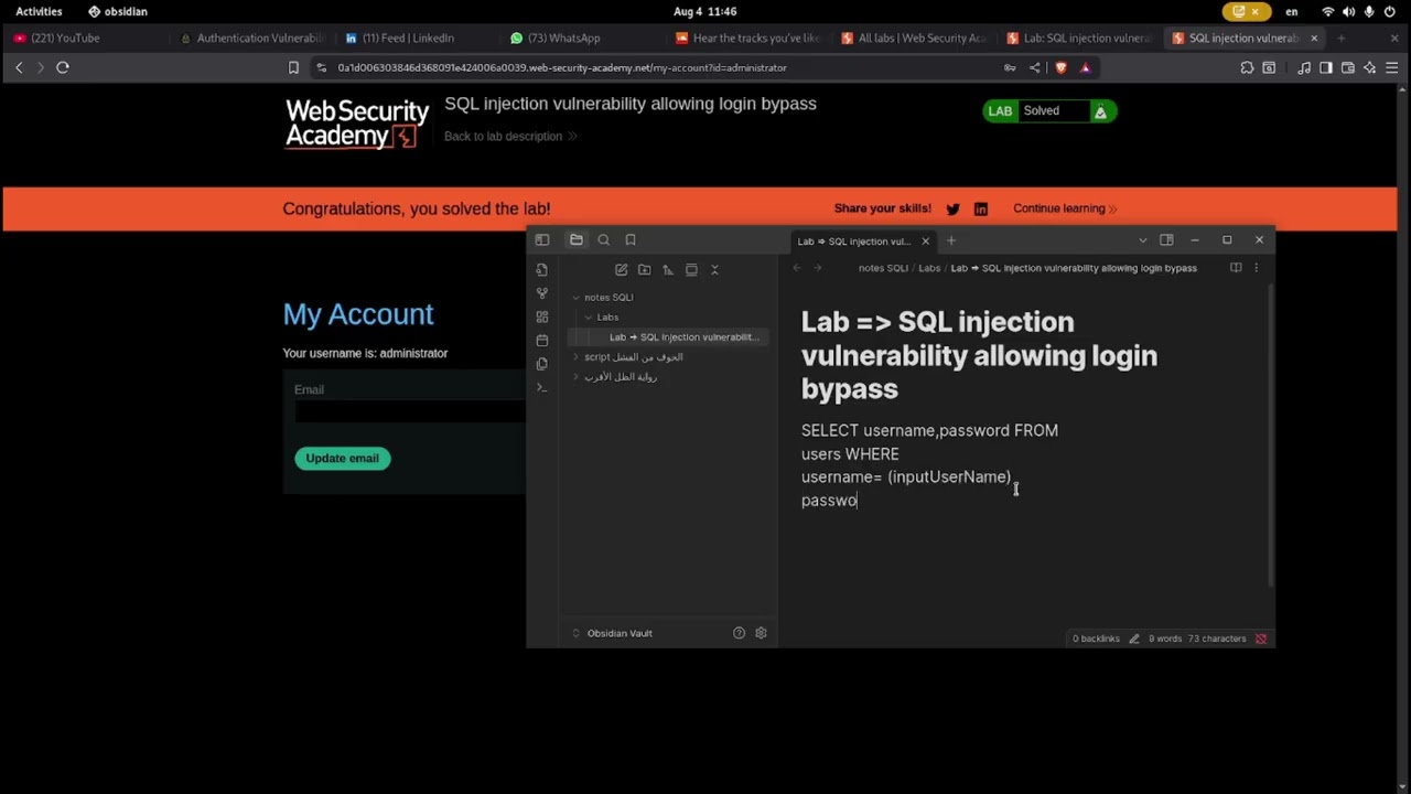 Lab: SQL injection vulnerability allowing login bypass - SQL injection شرح بالعربي