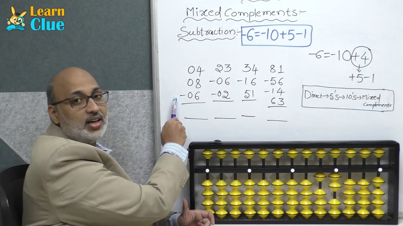 Abacus - Mixed complements subtraction concept - Part - 4.2