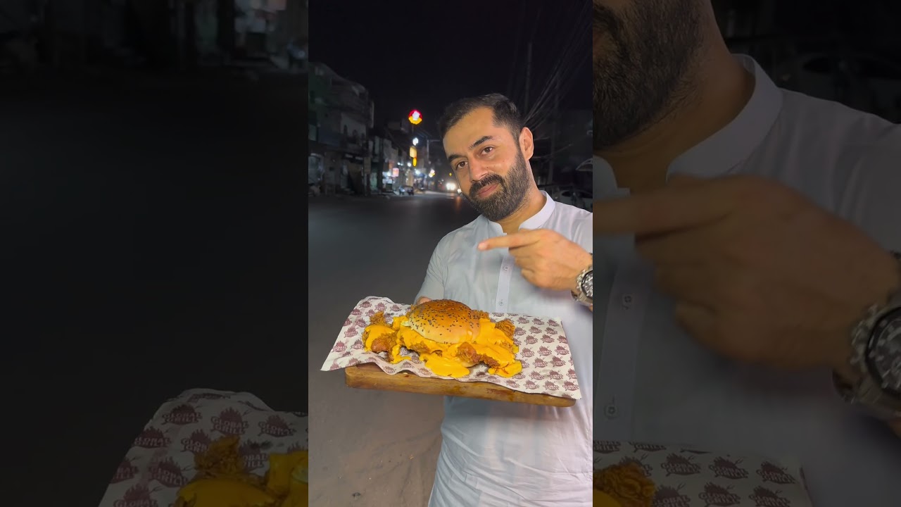 biggest zinger burger in multan by global grill | zinger burger | multan street food #food #shorts