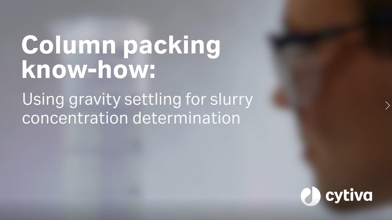 Column packing: Determining slurry concentration using gravity