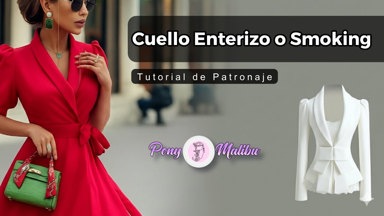 Como Hacer un Cuello Smoking o Enterizo en Blusas, chaquetas y Vestidos.