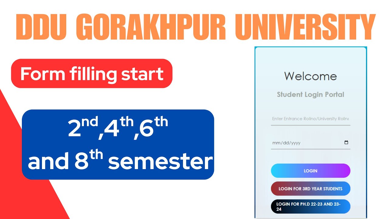 DDU Gorakhpur University Even Semester Examination Form Kaise Bhare | Step by Step 2026