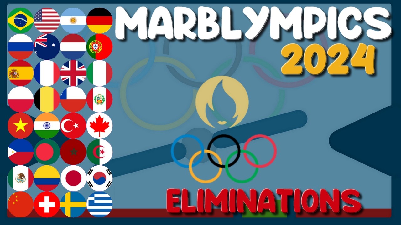 32 Times Elimination - MarblOlympics 2024 Step 2 - Marble Race in Algodoo