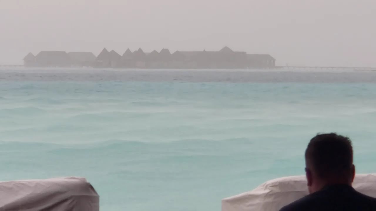 Sudden Storm Over the Lagoon, Cocktail Hour at Rangali Island's Vilu Bar, Conrad Maldives, June 2025