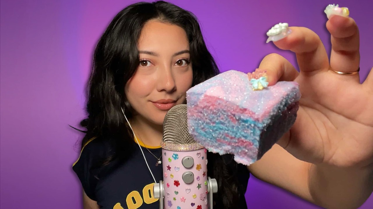 ASMR eating gourmet marshmallows