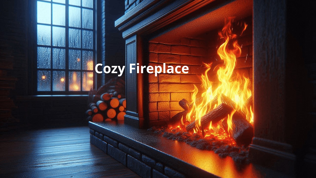 Cozy Fireplace & Rain Sounds 🔥 45 Minutes Relaxing Ambience for Study, Sleep & Focus