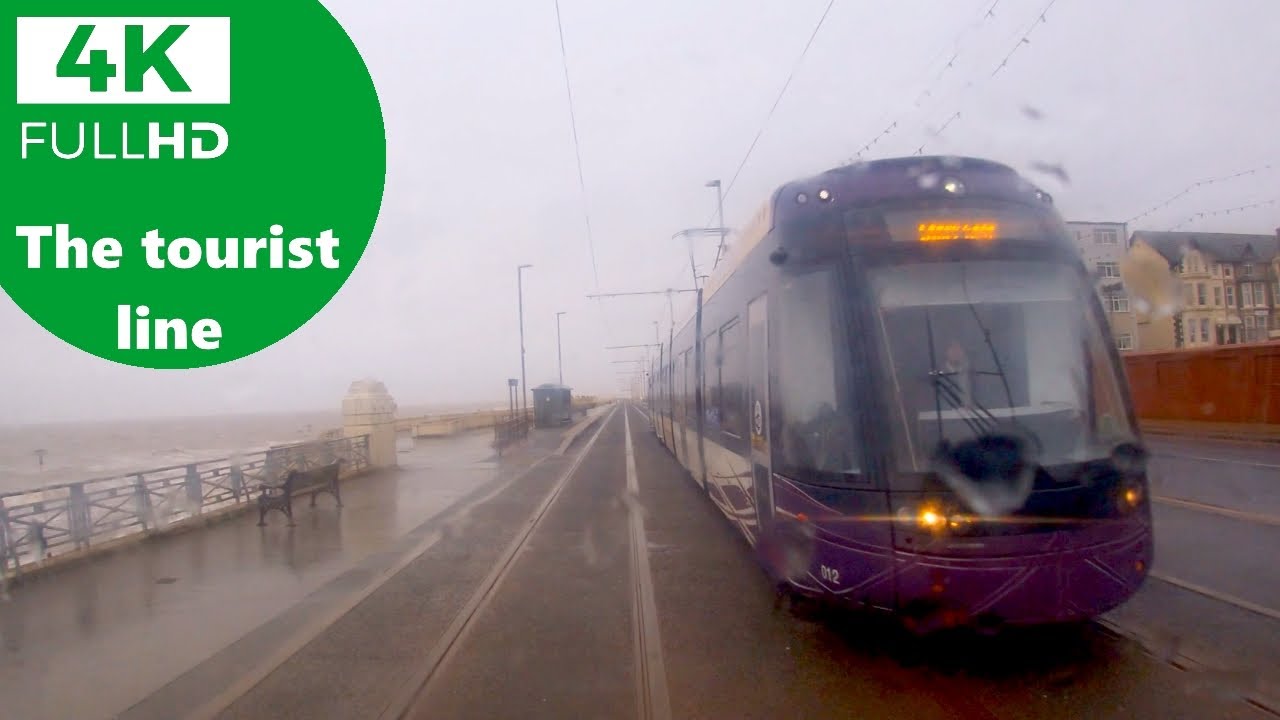 1 Hour Tram Ride Down Blackpool Sea Front [4k]