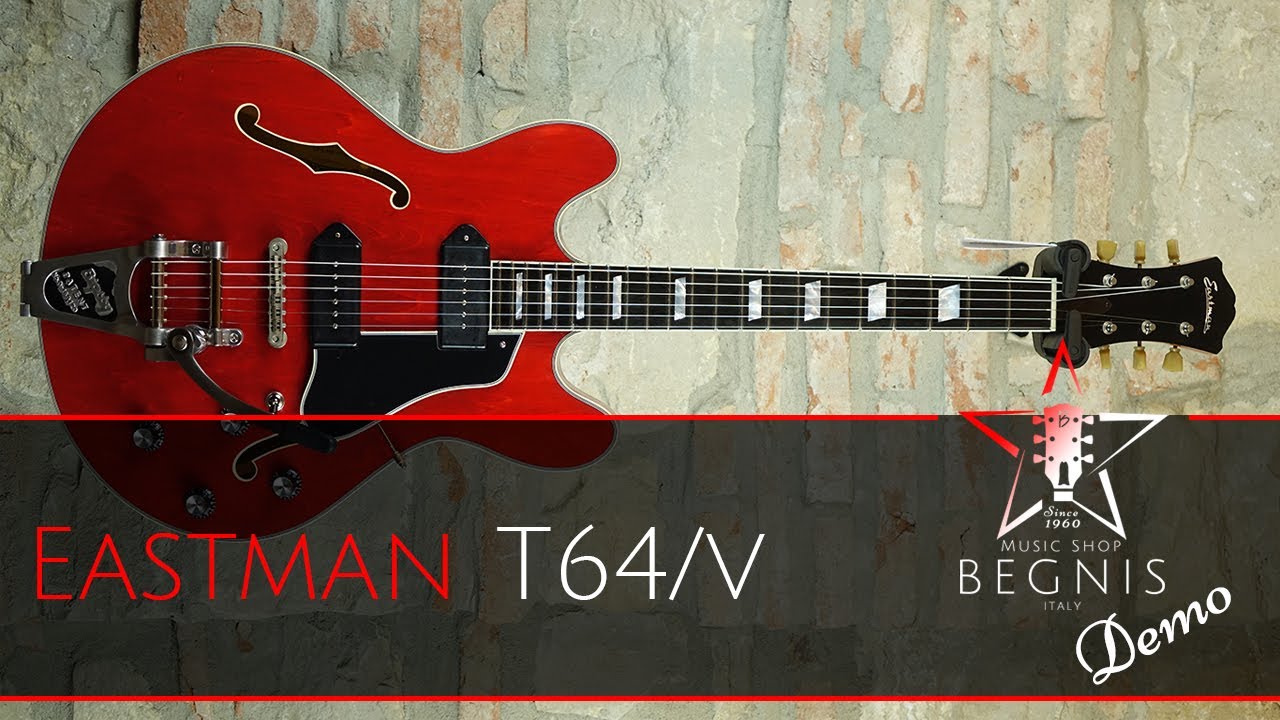 EASTMAN T64/v Antique Varnish Red with Lollar Dog Ear P90 + Victory Sheriff 22 in 2x12 Vertical Cab