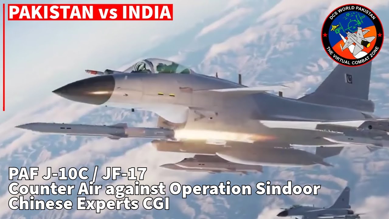 Самолеты ВВС Пакистана J-10C / JF-17 противостоят операции «Синдур» | Компьютерная графика китайс...