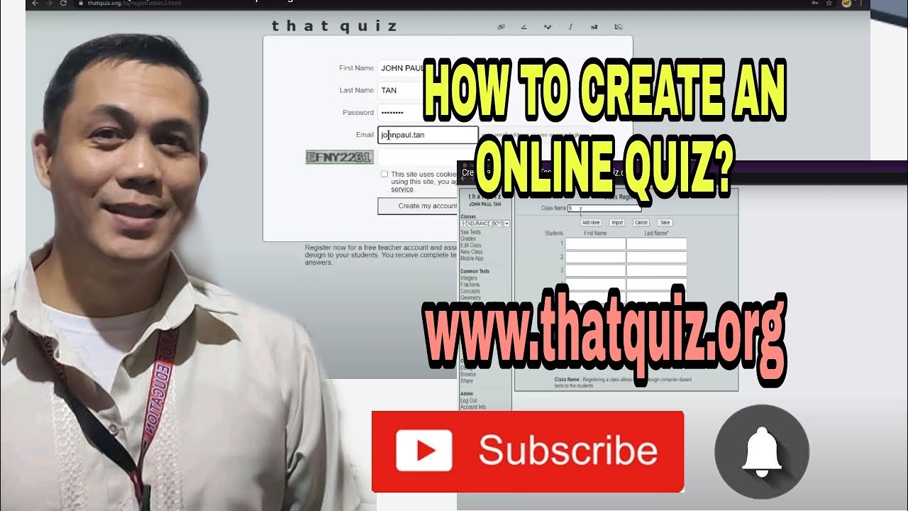 Create an Online Quiz/Test thru www.thatquiz.org