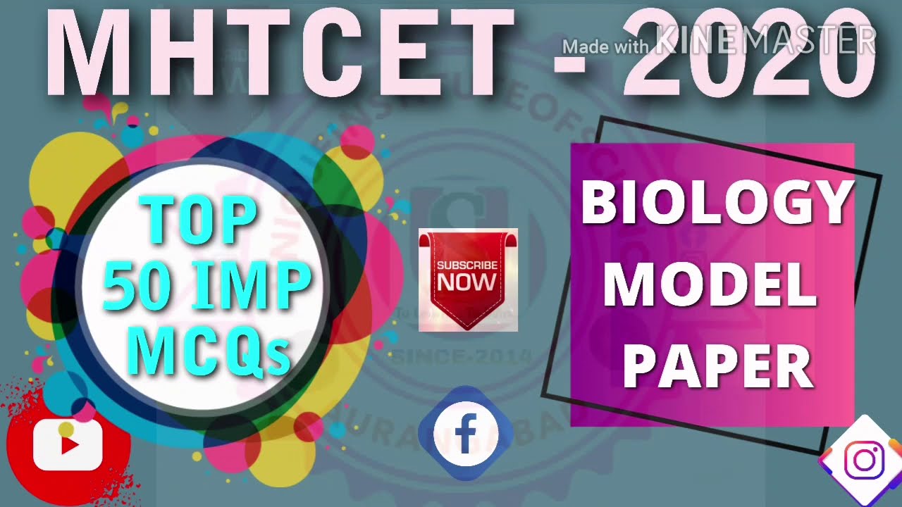 TOP 50 MOST EXPECTED QUESTIONS FOR MHT-CET-2020 | BIOLOGY VERY IMP MCQs | NEET | BIOLOGY MODEL PAPER