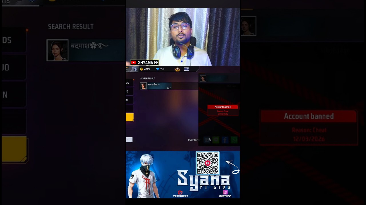 BANNER HO GAYI HACKER KI ID 💯💀 #shortslive #freefire #trending #viral