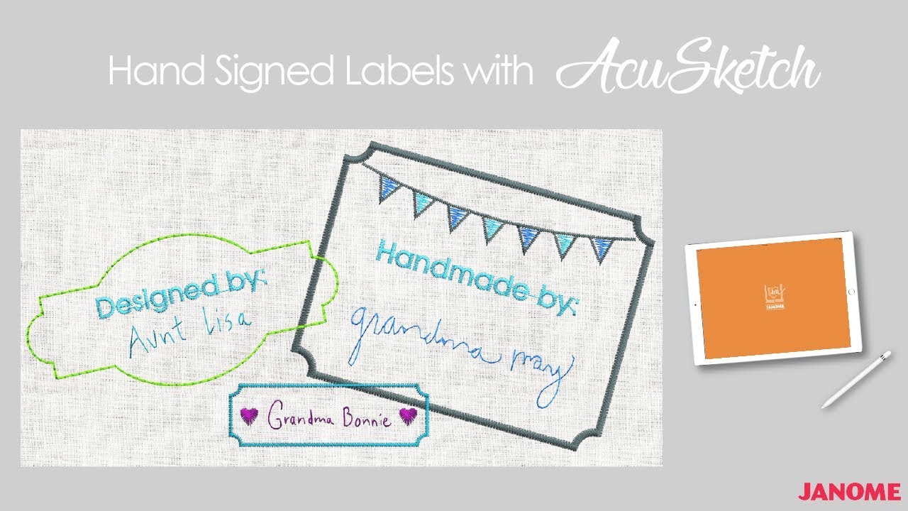 Hand Drawn Labels with Janome AcuSketch App