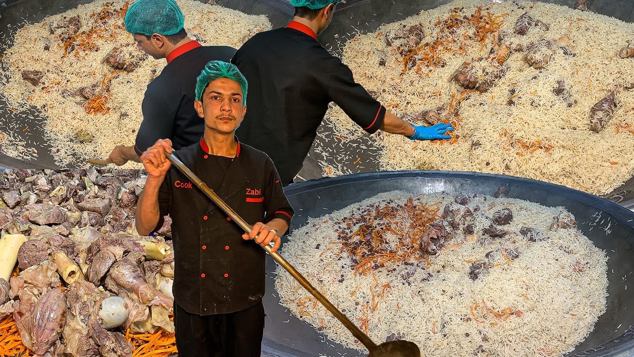 20 Years Old Afghan Boy Making Ultimate Giant Kabuli Pulao/ Kabuli Pulao Recipe/ Yummy Afghan pulao