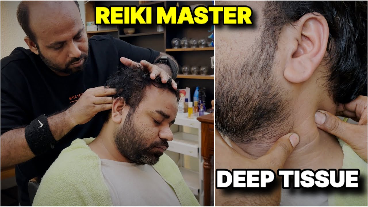 REIKI MASTER Deep Tissue Head Massage ASMR #IndianBarber #sensoryoverload #relaxtion