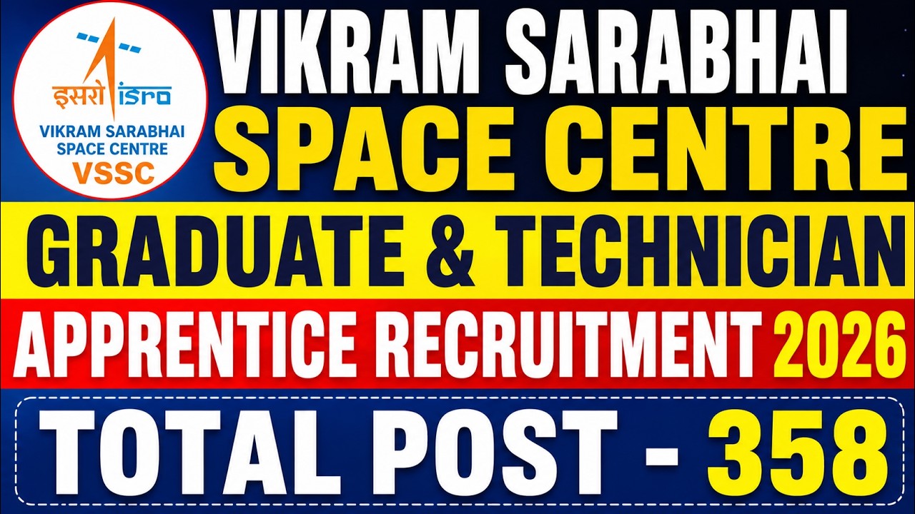ISRO VSSC Apprentice Vacancy 2026 For Graduate & Diploma Pass Candidates, Apply For 358 Posts.