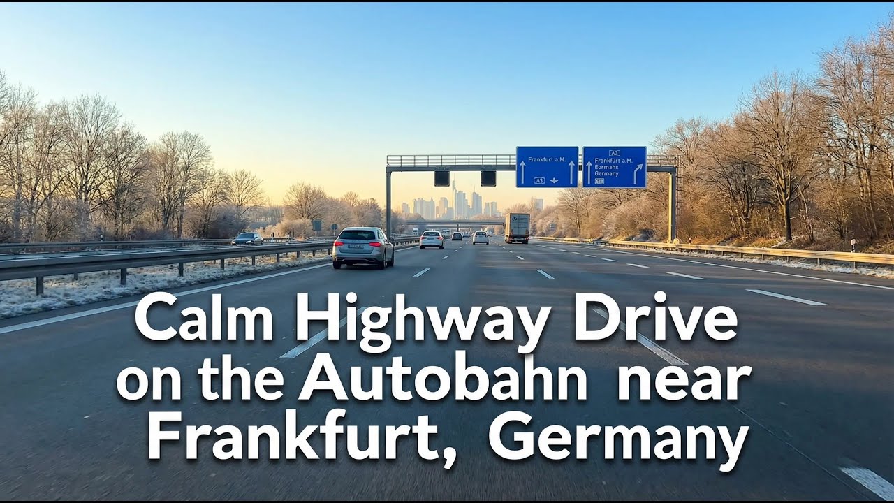 Calm Highway Drive on the Autobahn (Highway) near Frankfurt, Germany 🛣️🚘