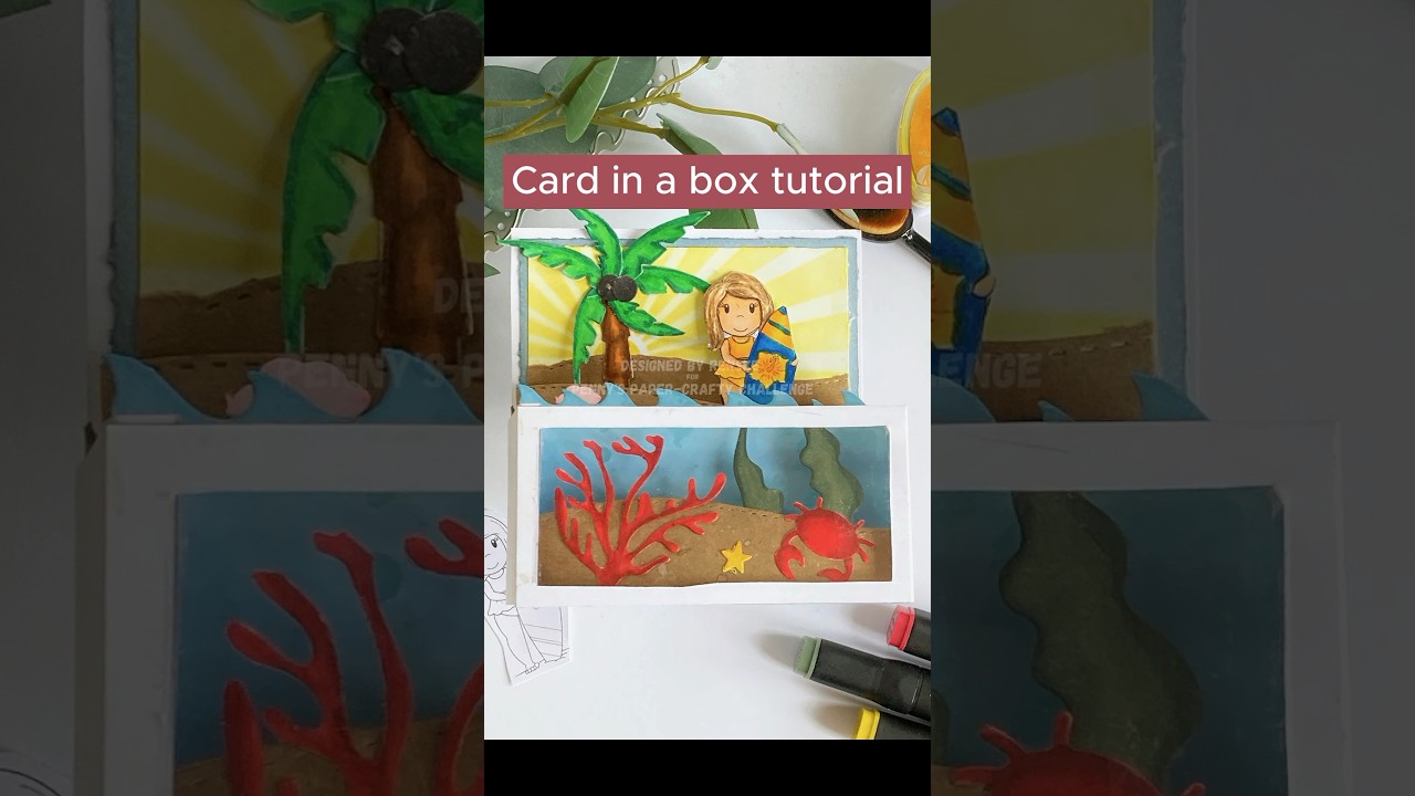 Beach- themed card in a box. #shorts #cardinabox #beachcard