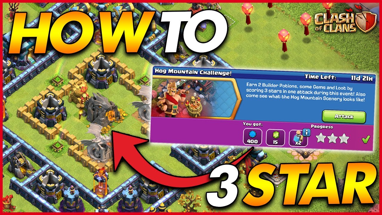 HOW TO 3 STAR THE HOG MOUNTAIN CHALLENGE!! - Clash of Clans