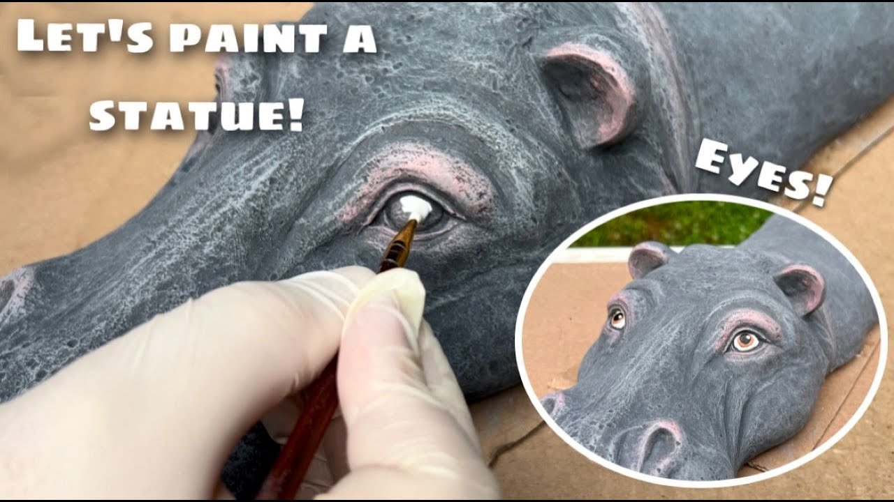 Let's Paint a Statue-Ep. 4, How to paint eyes on concrete statuary.