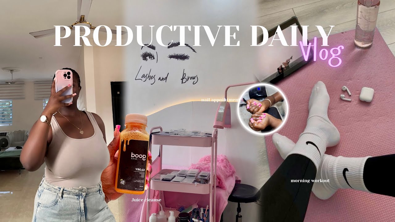 PRODUCTIVE DAILY VLOG ||  6KM run, juice cleanse, nail appointments, 500 new subscribers ! 