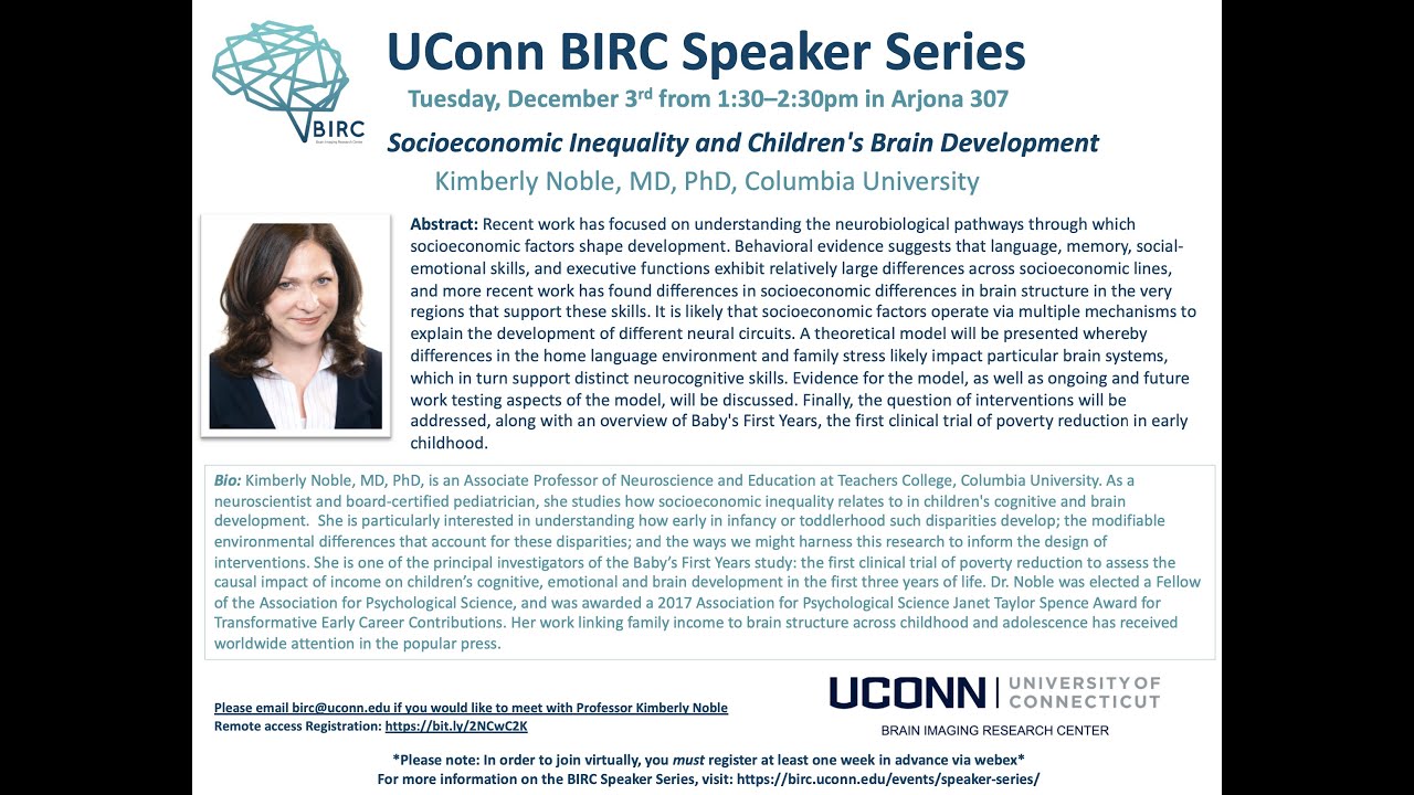 Socioeconomic Inequality and Children's Brain Development, Kimberly Noble, MD, PhD
