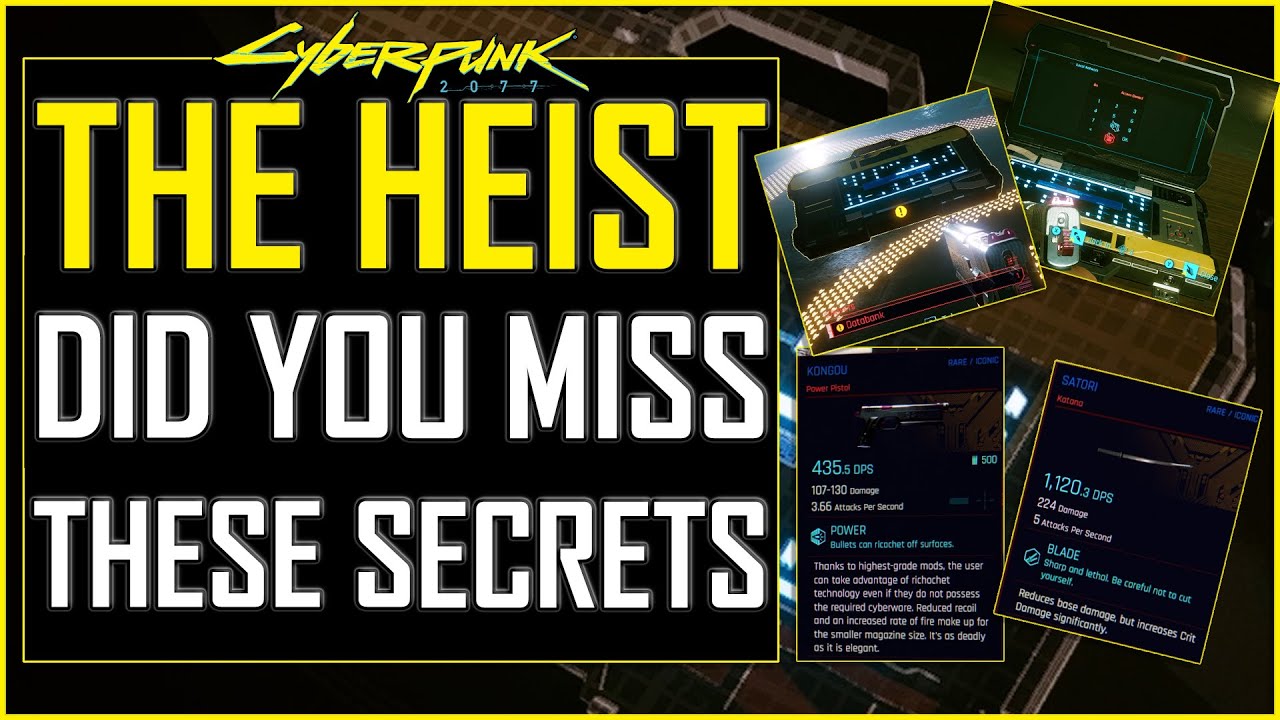 Cyberpunk 2077 - THE HEIST ALL SECRETS - Did you miss these secret weapons & Items?