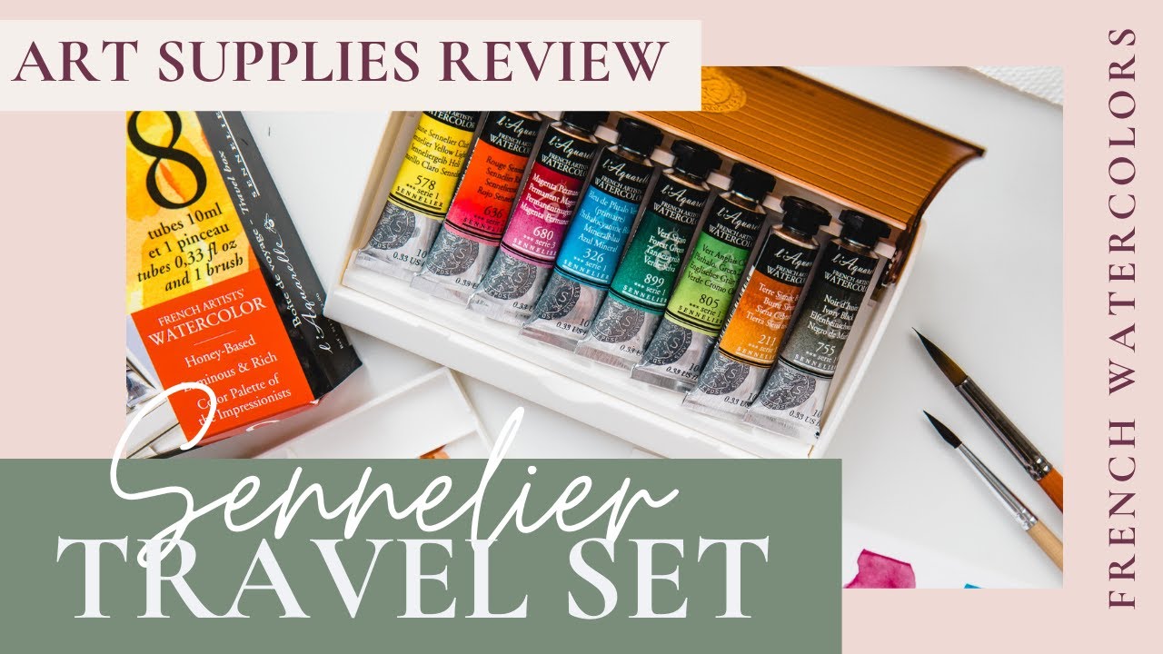 Sennelier Watercolor Travel Set Review & Floral Wreath Painting Demo
