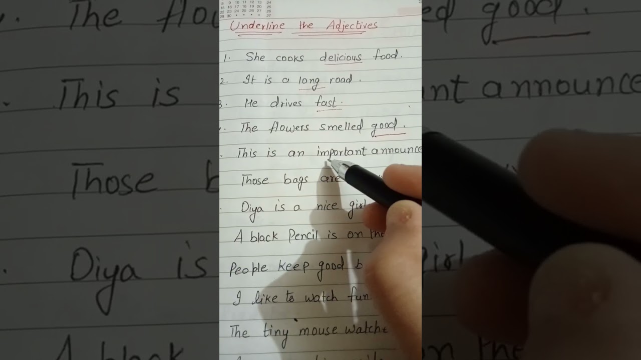 Underline the Adjectives # English grammar