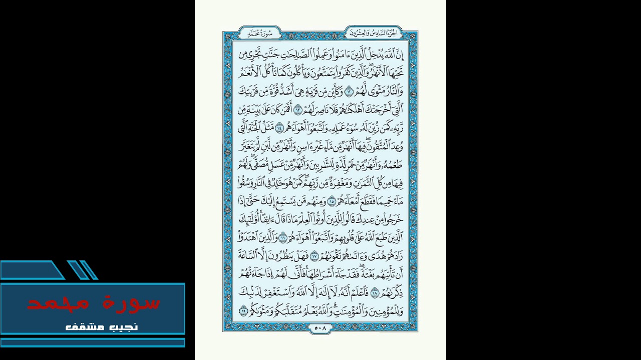سورة محمد للقارئ نجيب مشقف