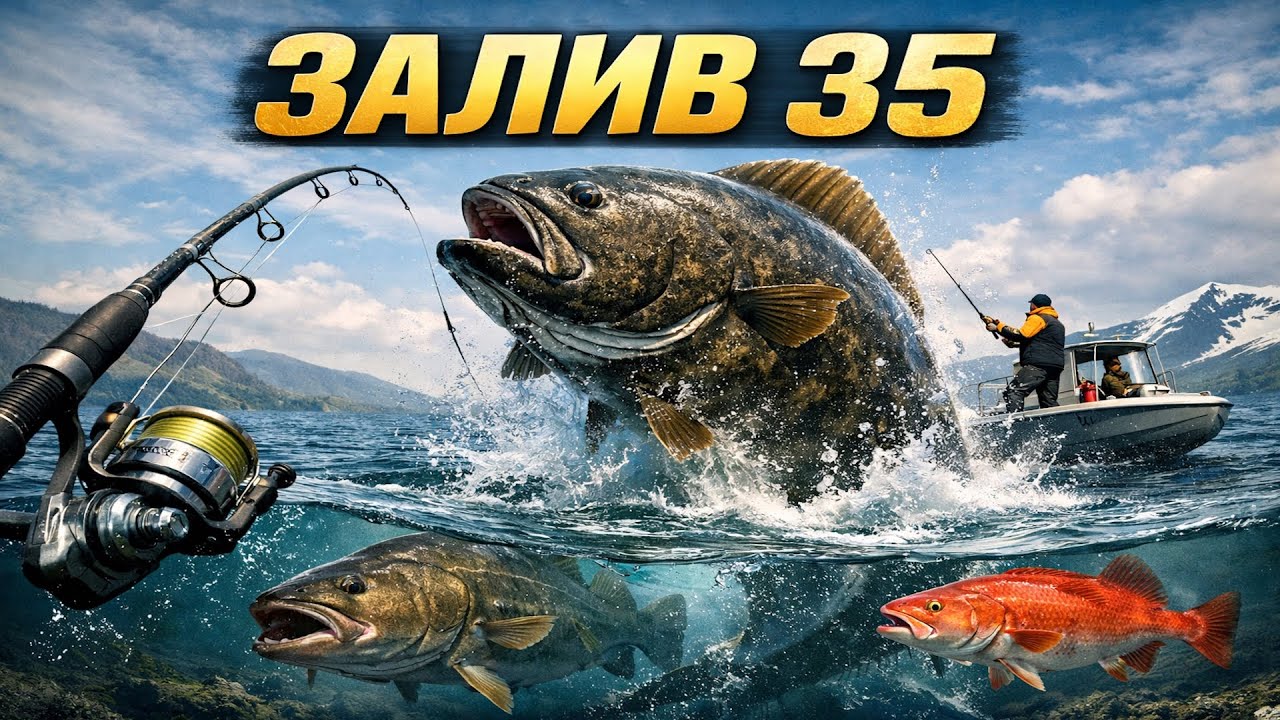 ЗАЛИВ 35 на Норвежском Море: странная рыбалка в заливе — Русская Рыбалка 4