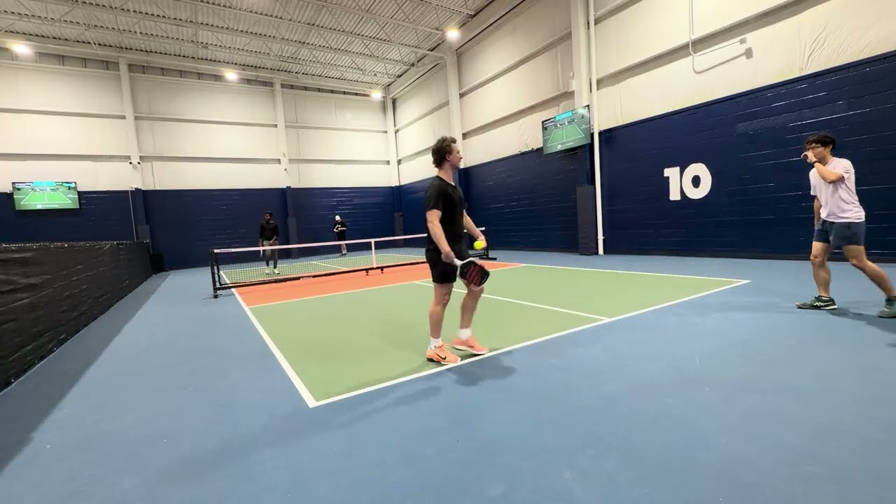 4.5 Pickleball Match. Competitive Rec Play. Strong Drives and Drops. Dan/Alain vs Sam/Jeremy 2