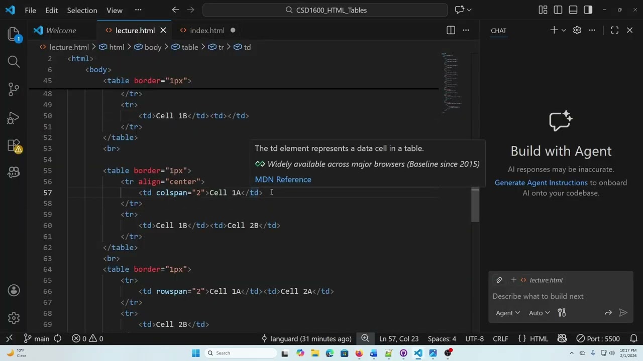 HTML Tables