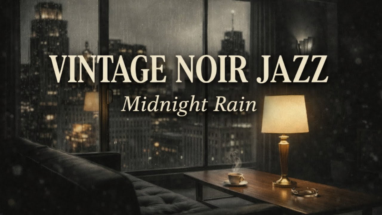1960s Vintage Noir Jazz at Midnight 🌧️ Rainy City Hotel | Smooth Dark Jazz for Late Night