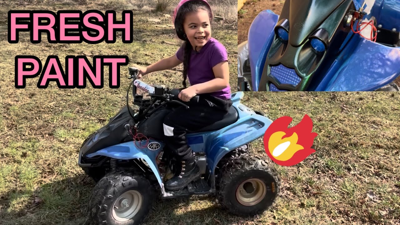 6 Year Old Riding Four Wheeler FRESH PAINT JOB