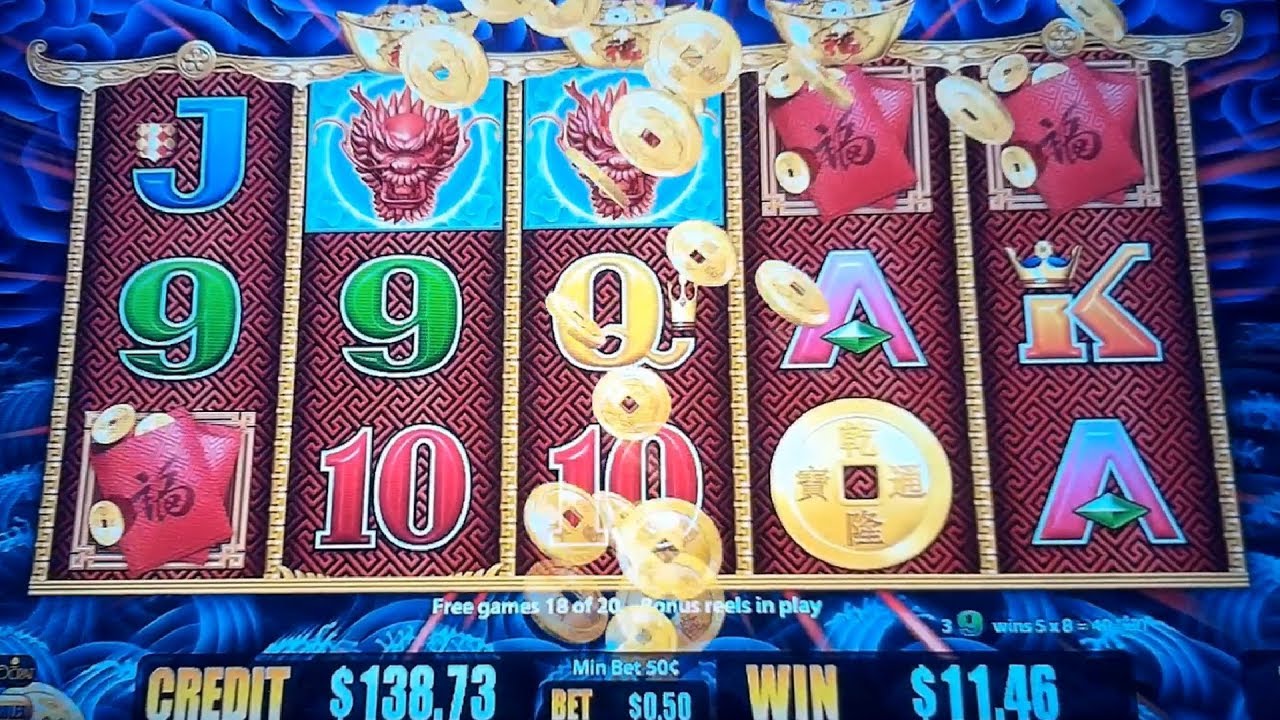 5 Dragons Rapid Slot Machine Bonus - 20 Free Games with Wild Multipliers - Nice Win