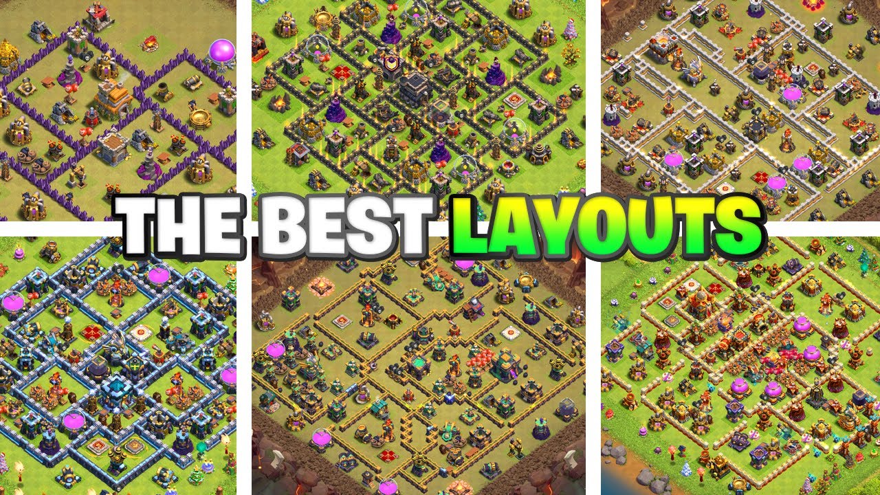 MELHORES LAYOUTS DO CV7 ATÉ O CV16 DE FARM, PUSH E GUERRA NO CLASH OF CLANS! BEST LAYOUTS FOR WAR...
