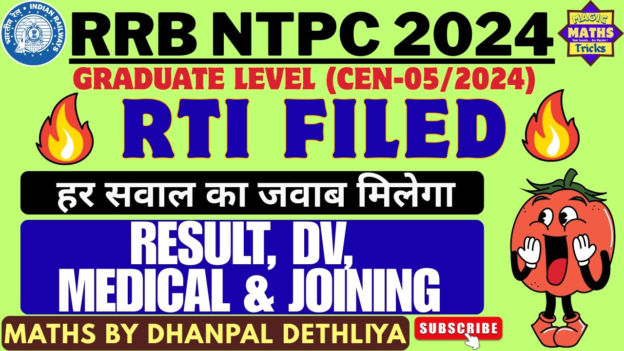 RRB NTPC 2024 Graduate Level Final Result, DV, Med, Joining🔥| All Doubt Clear | RTI Filed