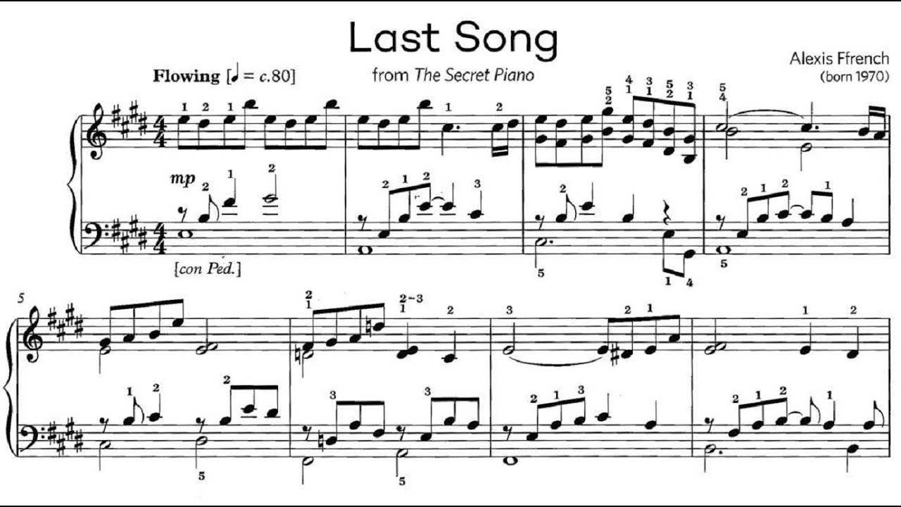 ABRSM Piano 2025-2026 Grade 6 B3 Ffrench Last Song from Secret Piano Sheet Music