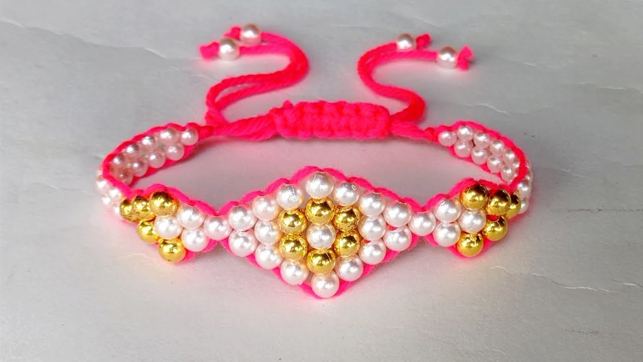 Bracelet making | How to make bracelet | Simple and beautiful pearl flower bracelet | beads bracelet