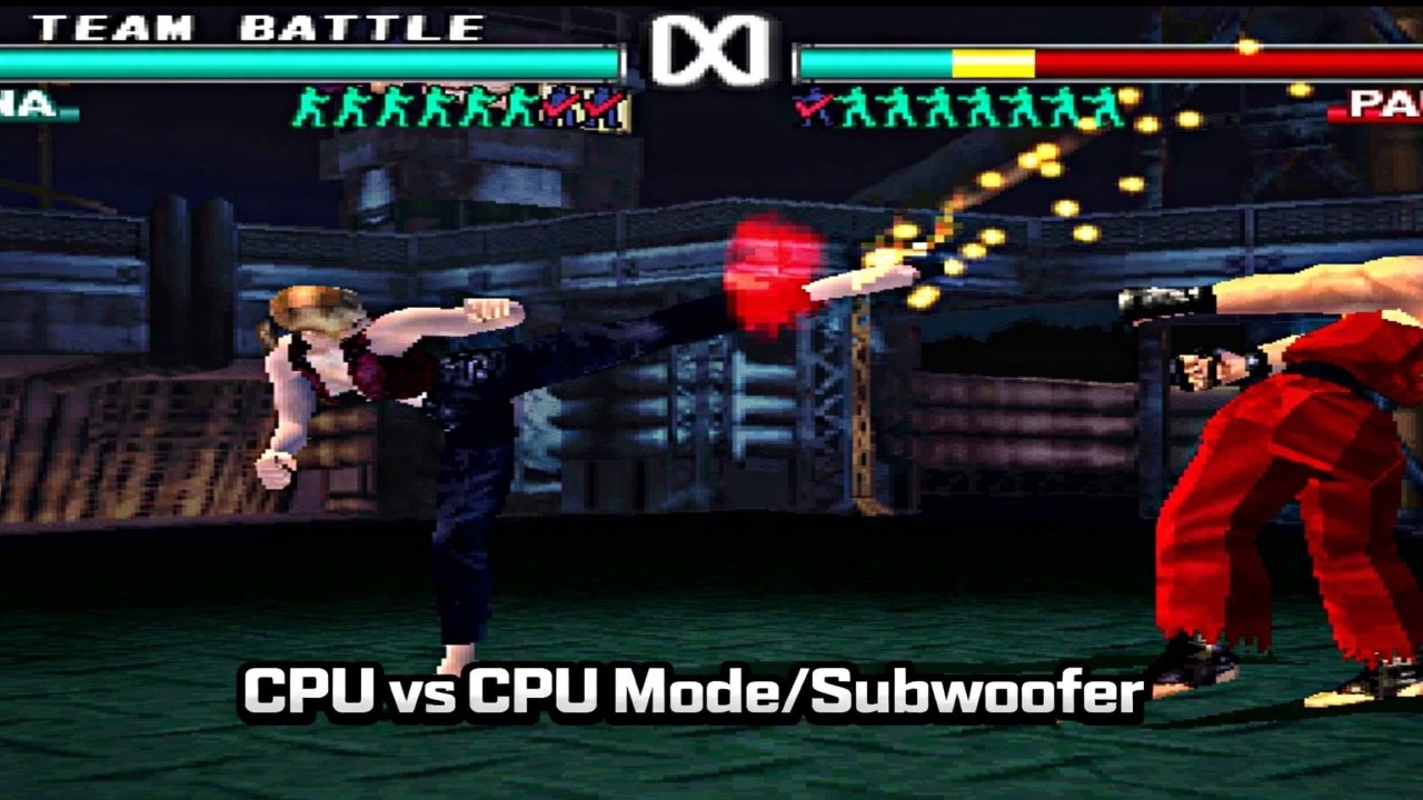Tekken 3: 7x CPU VS CPU Team Battle Mode [Hard] Part #25 PSX PS1 Duckstation [Subwoofer]