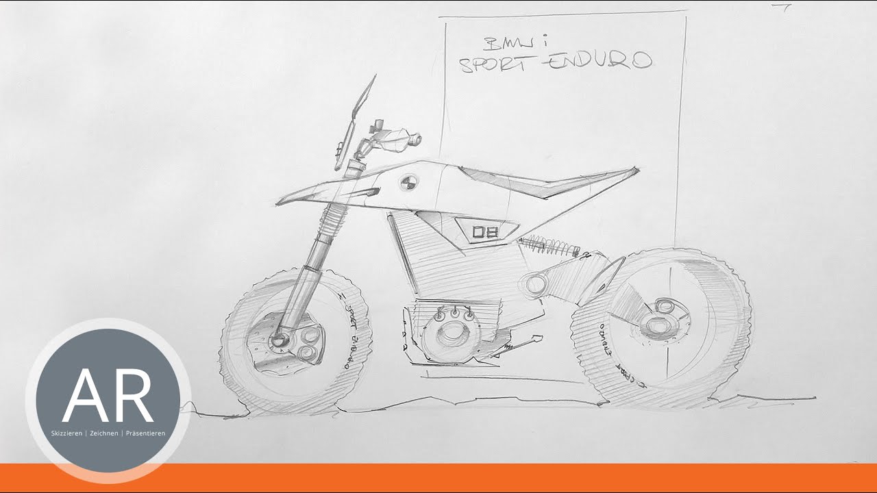 Motorräder zeichnen. Schnelle Motorrad-Zeichnung. Mappenberatung Transportation Design