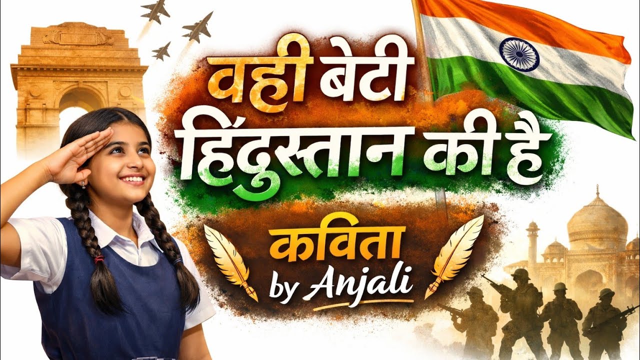 वही बेटी हिंदुस्तान की है ✍️✍️✍️ कविता by Anjali ✍️✍️ भावपूर्ण  , ओजस्वी देशभक्ति आधारित काव्यपाठ