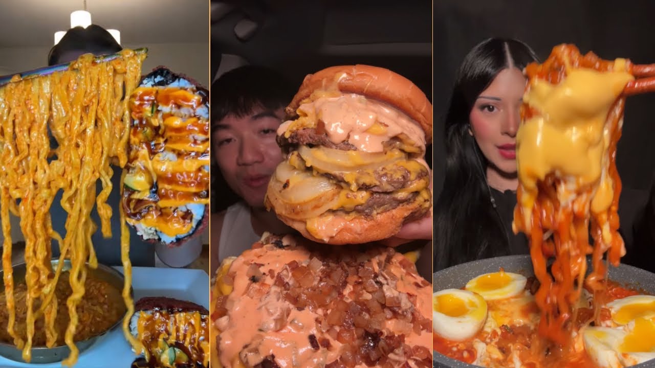 ASMR Mukbang Compilation | Buldak, Canes, In n out, dessert cereal, Korean food, cake 