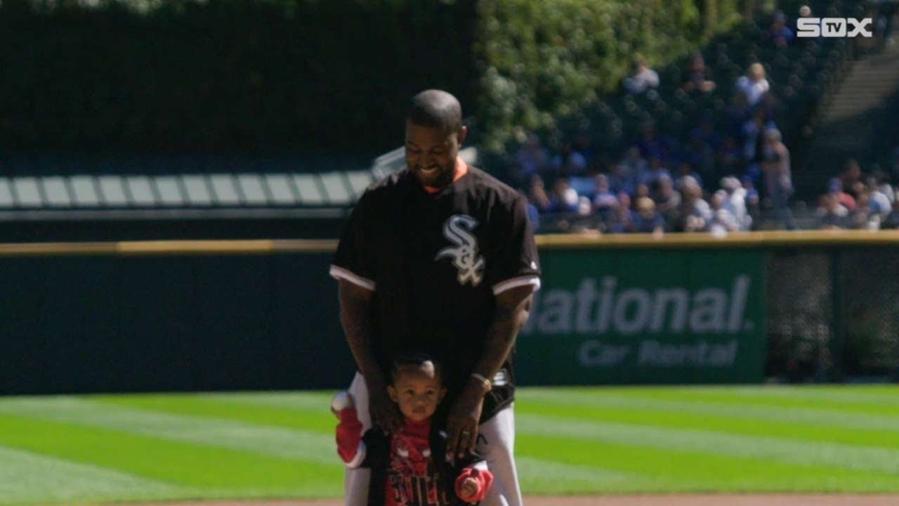 Kanye and Saint West throw out the first pitch