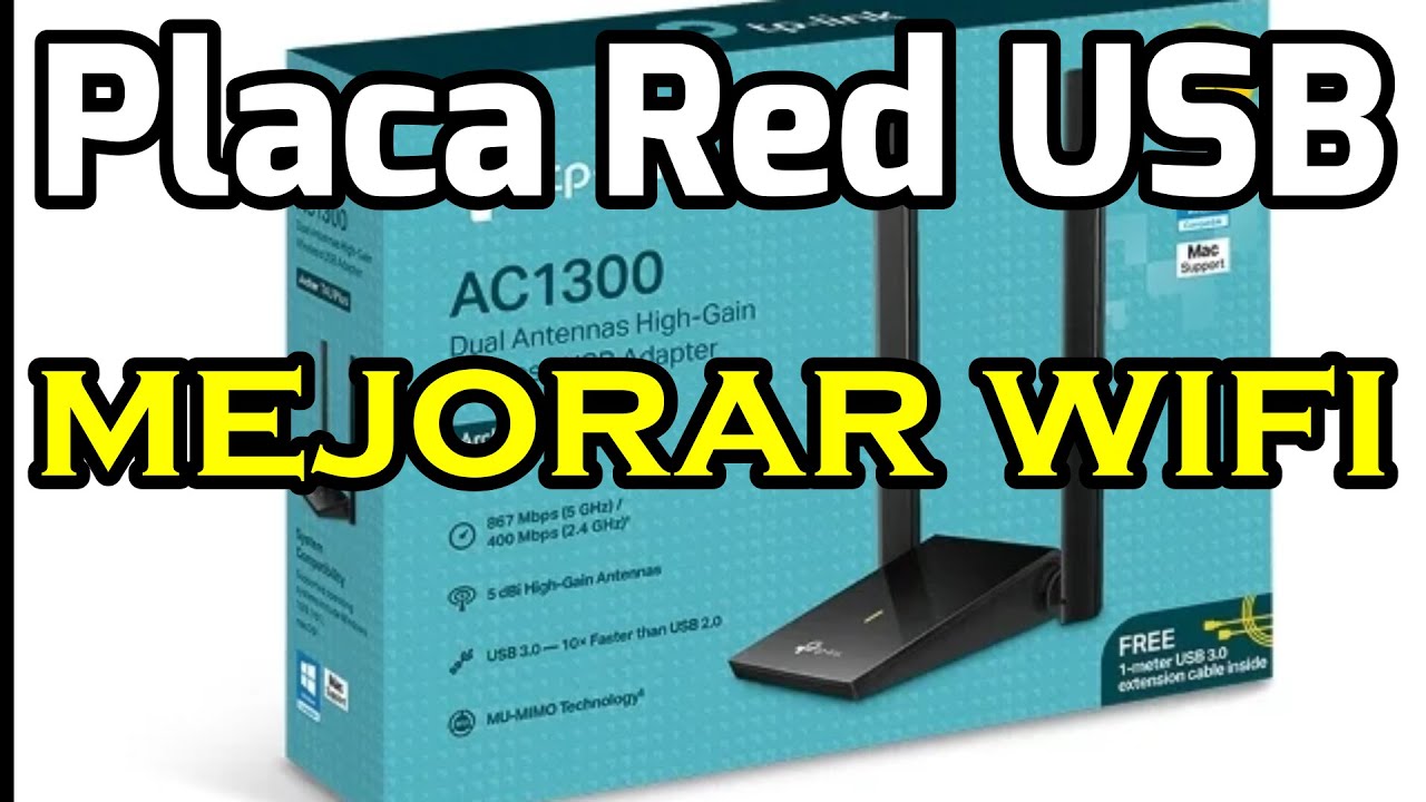 TP Link Adaptador Red USB inalámbrico Wifi Archer T4U Plus AC1300 Aumentar Mejorar Wifi PC Ordenador