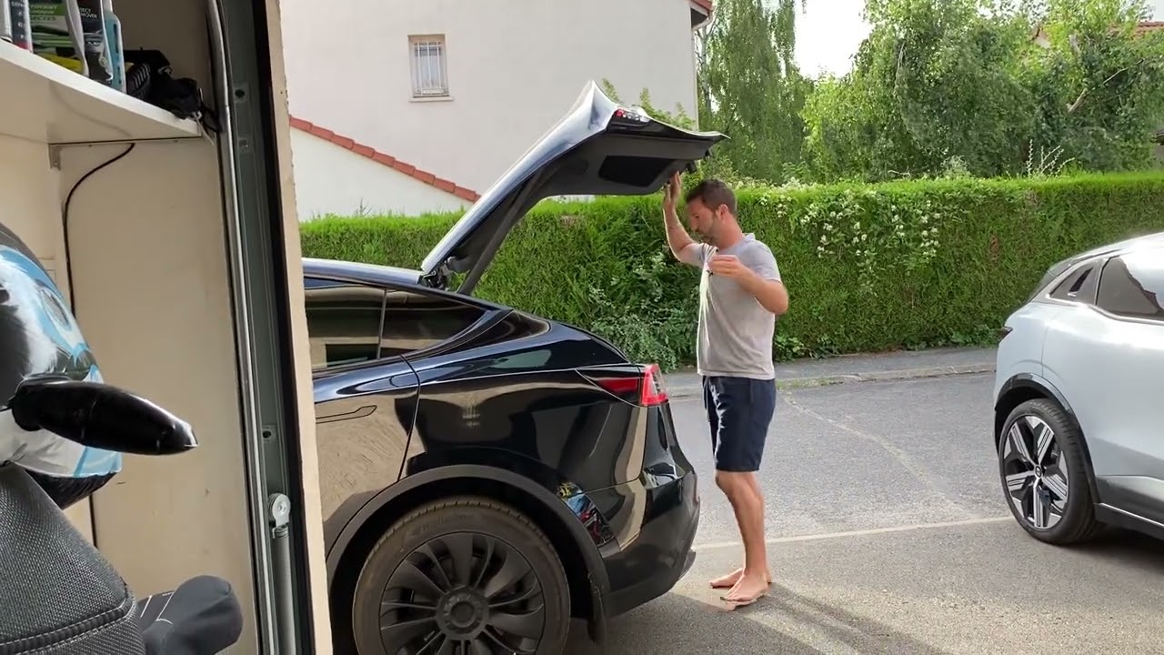 CORRECTIF ☺️ merci pour vos commentaires 🙏🏼 régler son coffre TESLA MODEL Y TMY très simple EZ